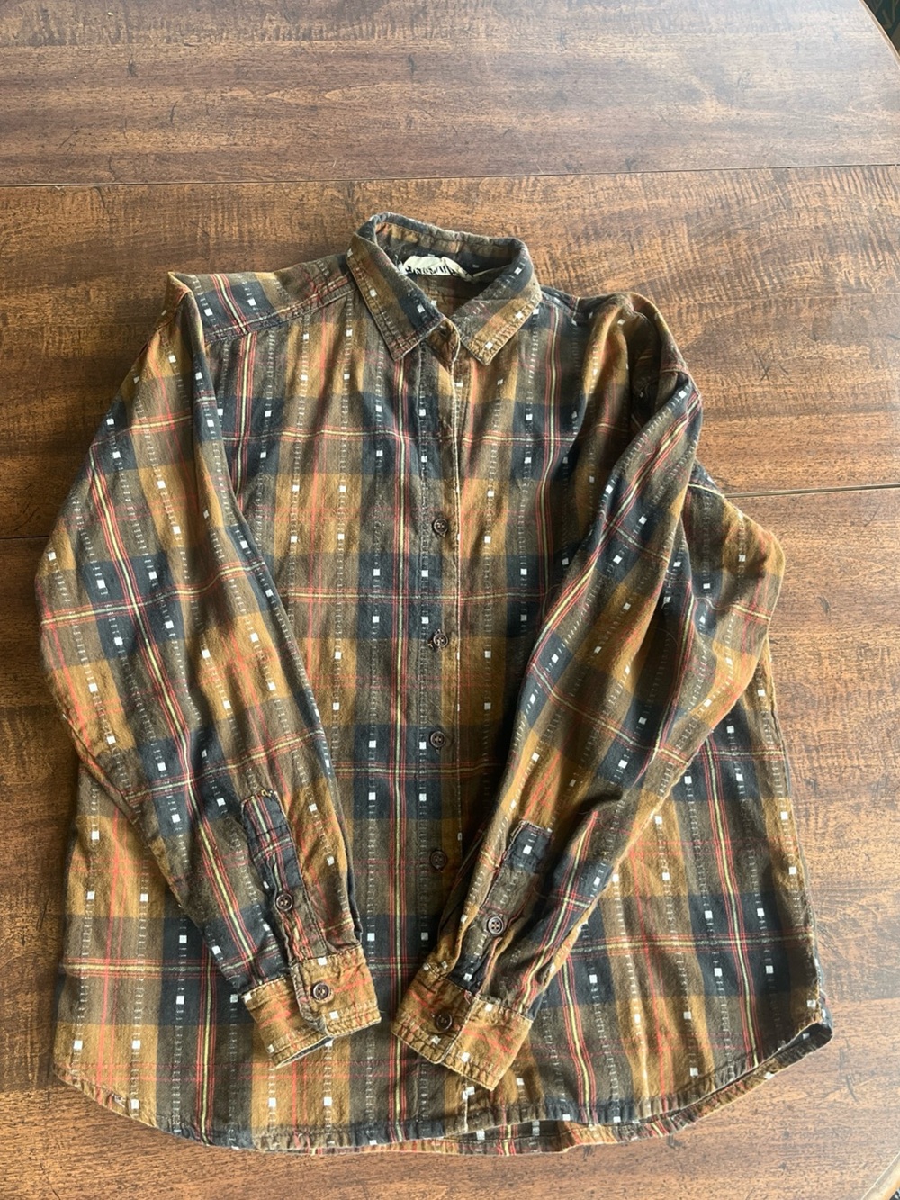 Vintage Generalities Plaid Flannel Shirt 
Grunge Cabincore Earthy Sz Small Read
